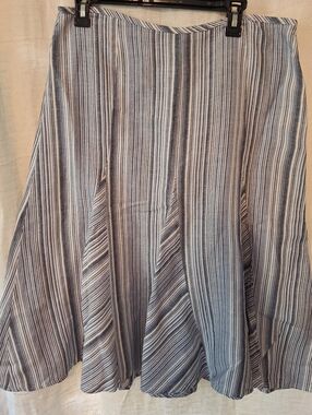 Studio Blue and White Striped Circle Skirt